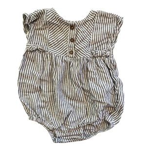6-12m old navy striped romper